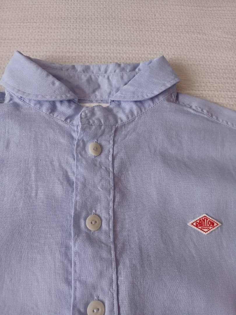 ダントン 半袖 リネンシャツ ブルー