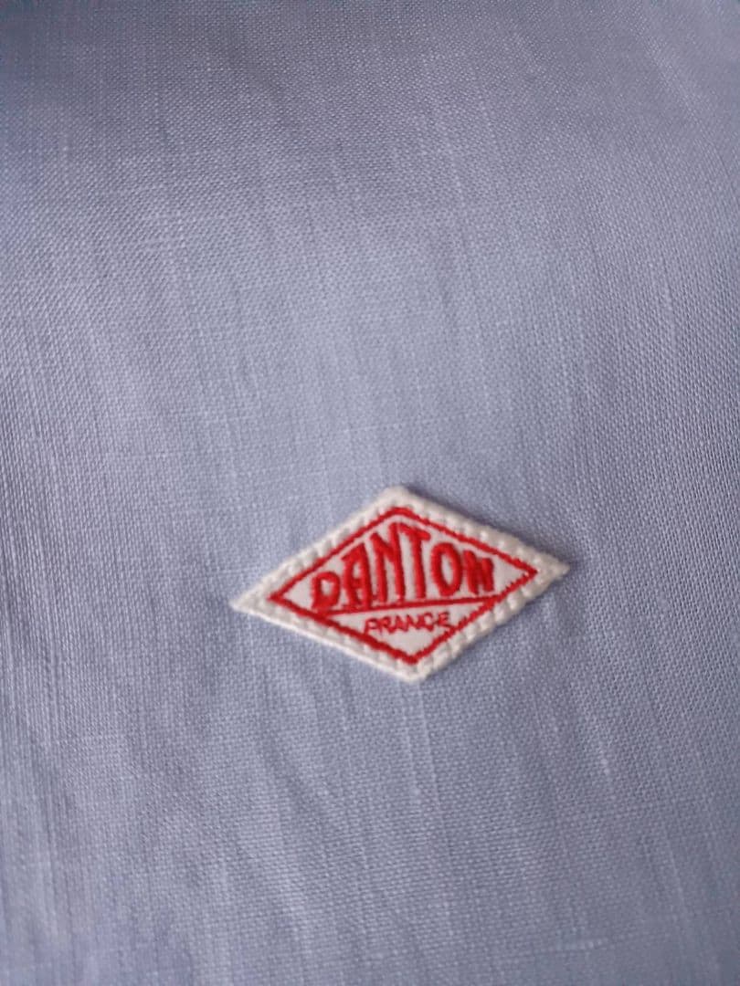 ダントン 半袖 リネンシャツ ブルー