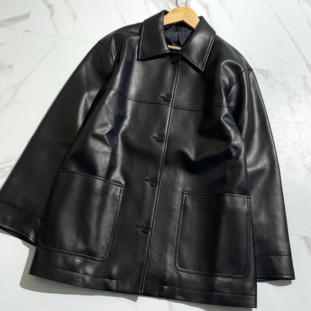 極美品 25AW✨BEAUTY&YOUTH レザーライク カバーオール