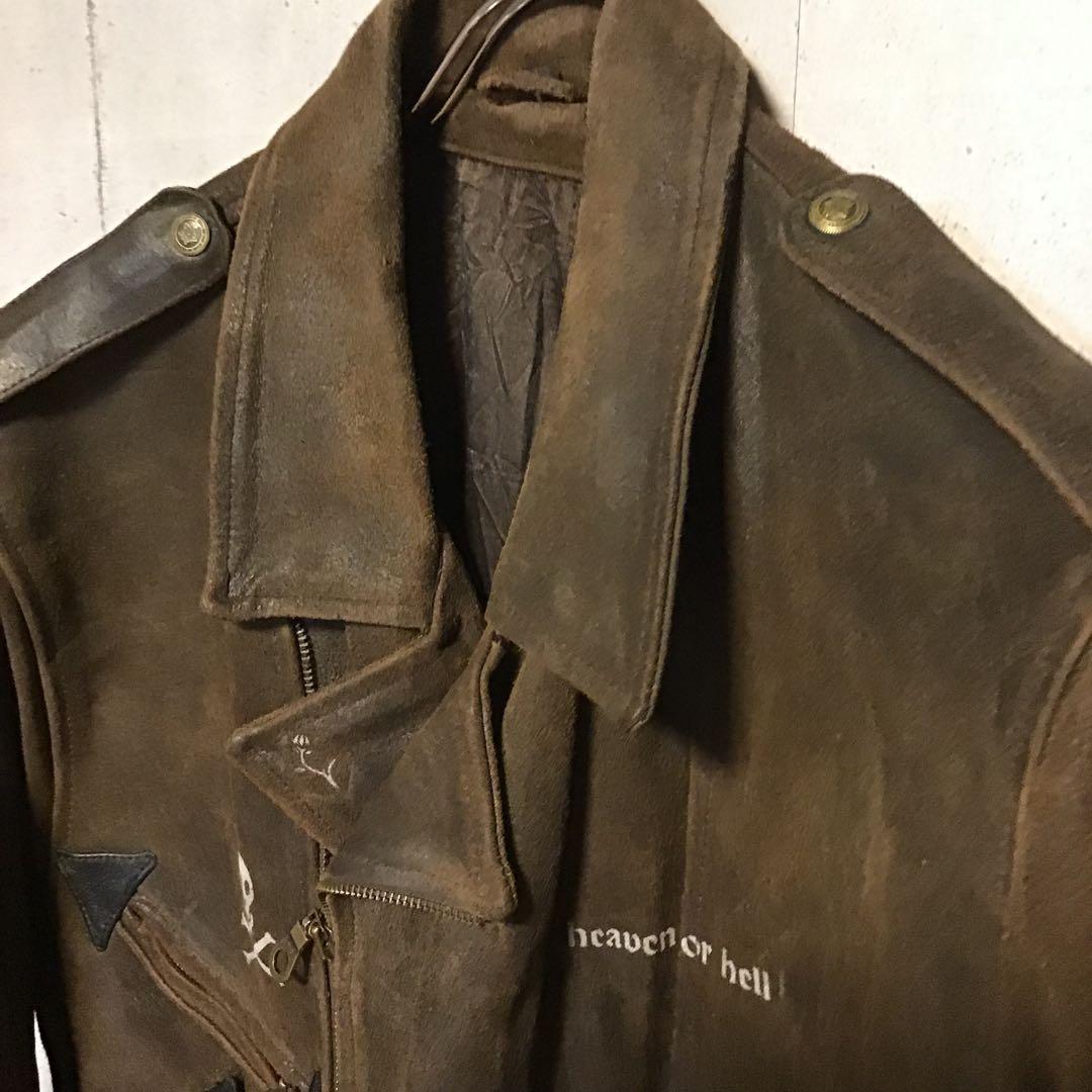 ユーロ　ビンテージ　ダブルライダース　レザー　ステンシル　ペイント　カスタム