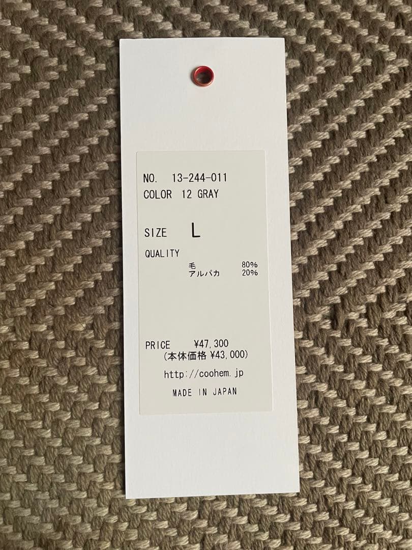 トップス COOHEM WOOL ALPACA INTERSIA CARDIGAN L