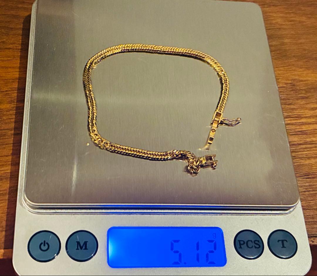 喜平ブレスレット K18 12面トリプル 5.12g 18cm 品質保証付き