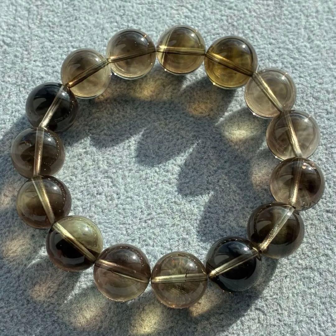 最終SALE☆★天然石☆ ゼウスクォーツ　ルチル　スモーキー シトリン14.5