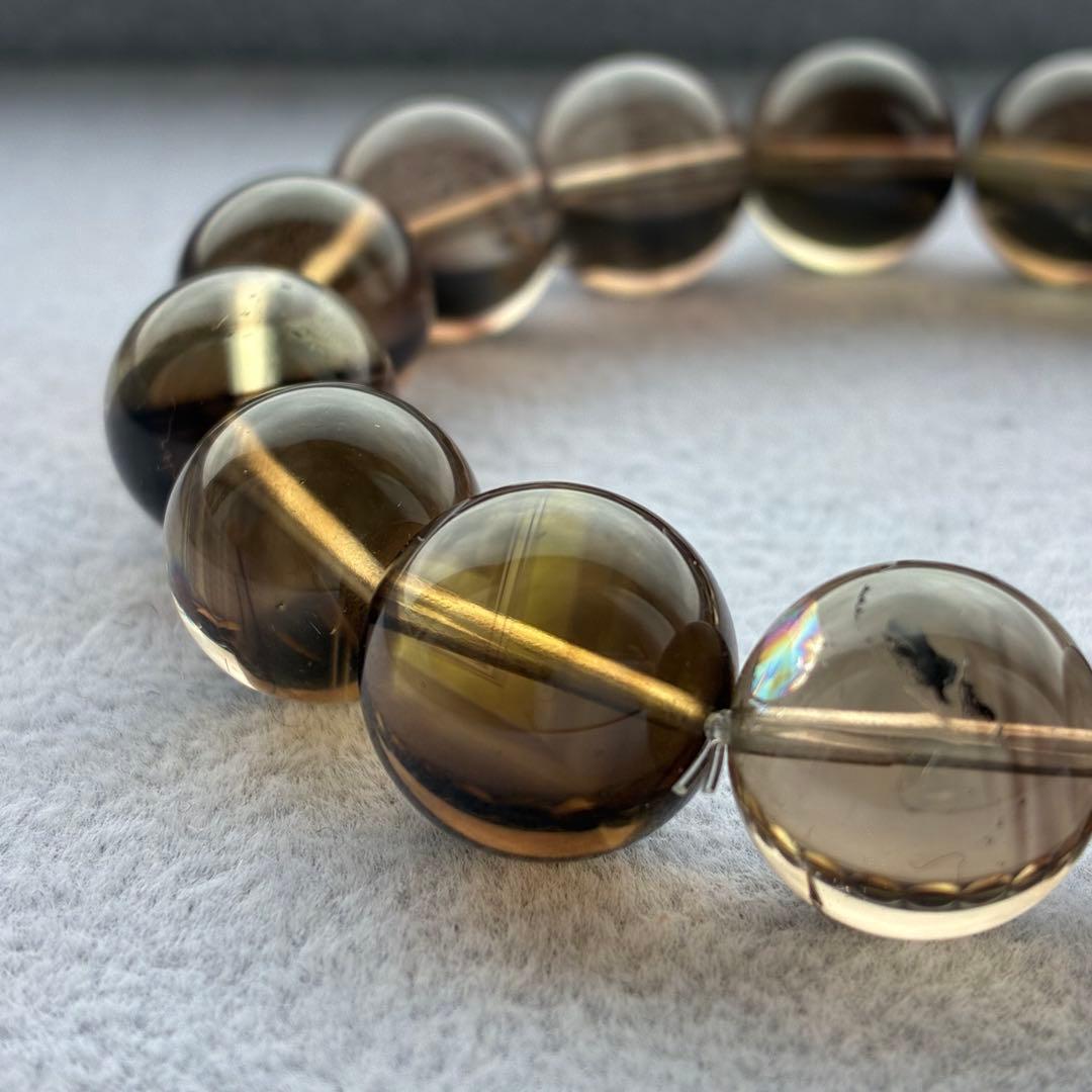 最終SALE☆★天然石☆ ゼウスクォーツ　ルチル　スモーキー シトリン14.5