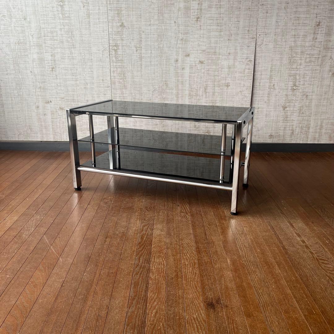 【アンティーク】アイアンフレーム ガラステーブル TVボード 収納棚 飾り棚