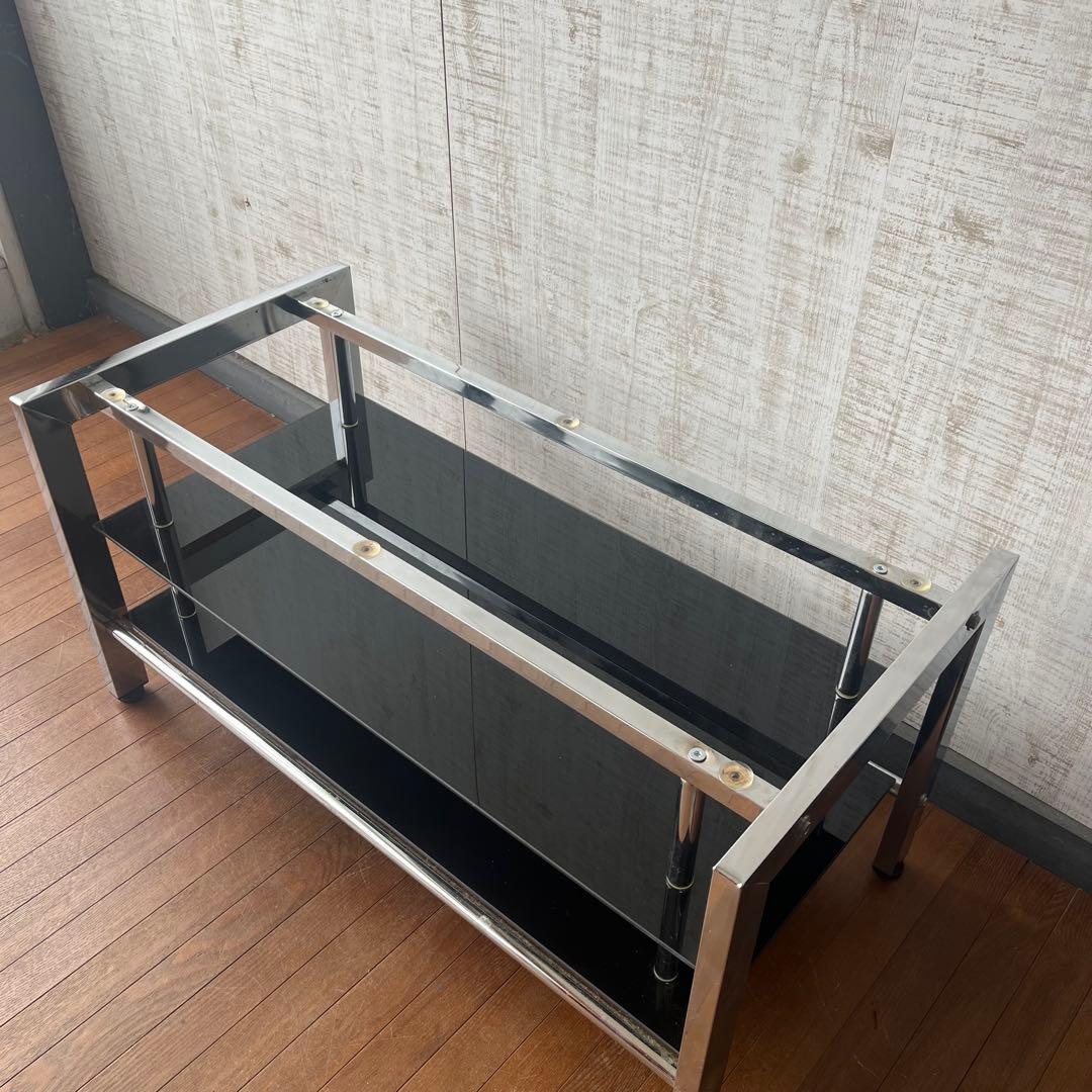 【アンティーク】アイアンフレーム ガラステーブル TVボード 収納棚 飾り棚