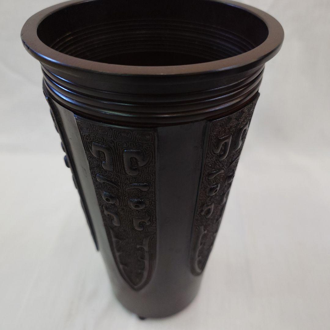 生け花 唐草透かし薄端 焼型 唐金製