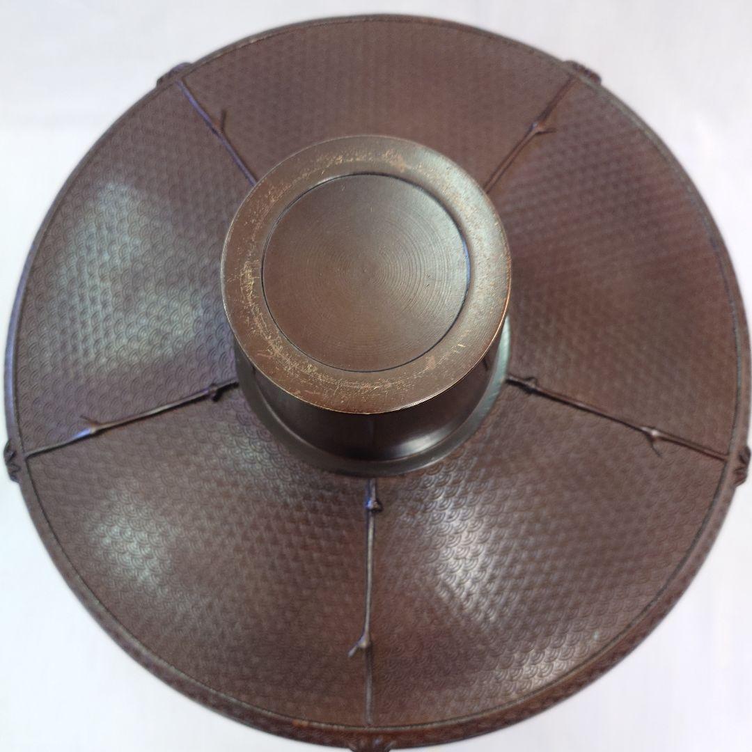 生け花 唐草透かし薄端 焼型 唐金製