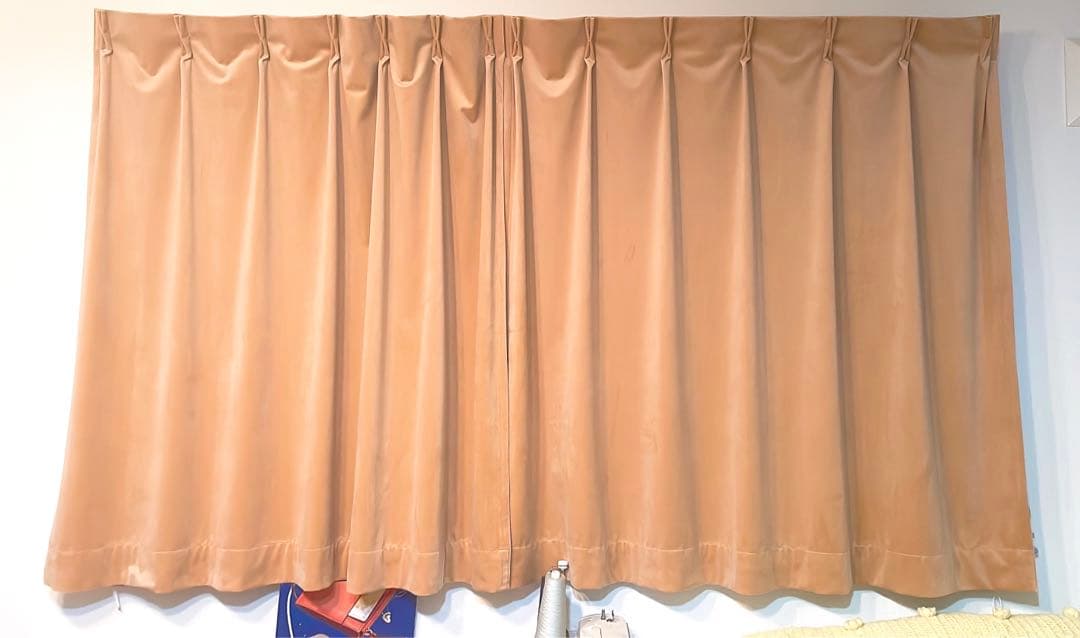 ベロアミルクティーカーテン レースカーテンセット