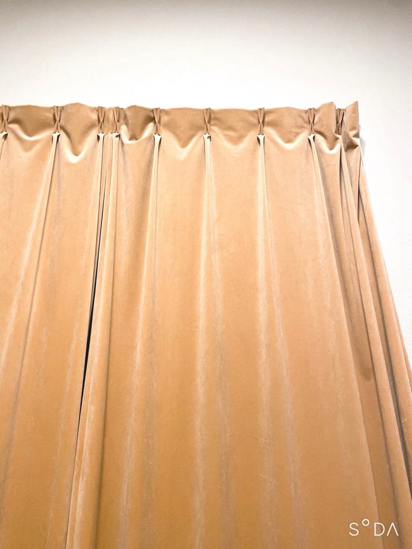 ベロアミルクティーカーテン レースカーテンセット