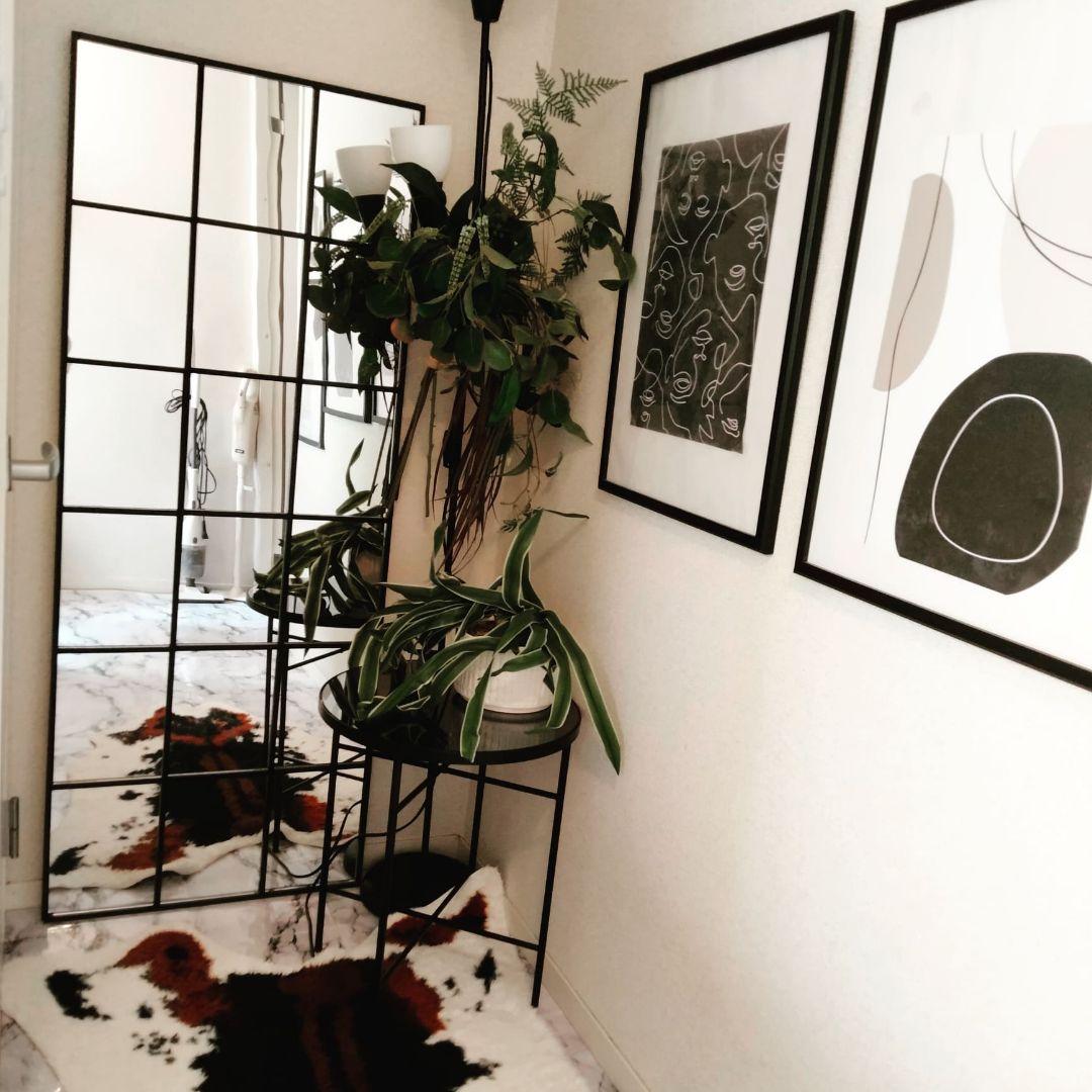 姿見　格子　大型ミラー