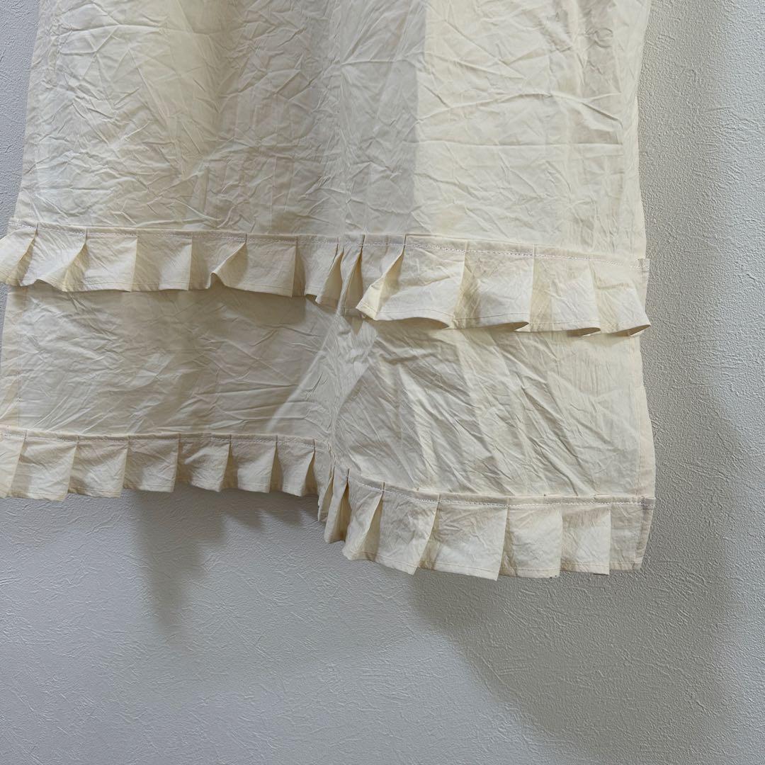 【ちい】二重カフェカーテン　5枚　オーダー品　かわいい　ダブルガーゼ　黄色