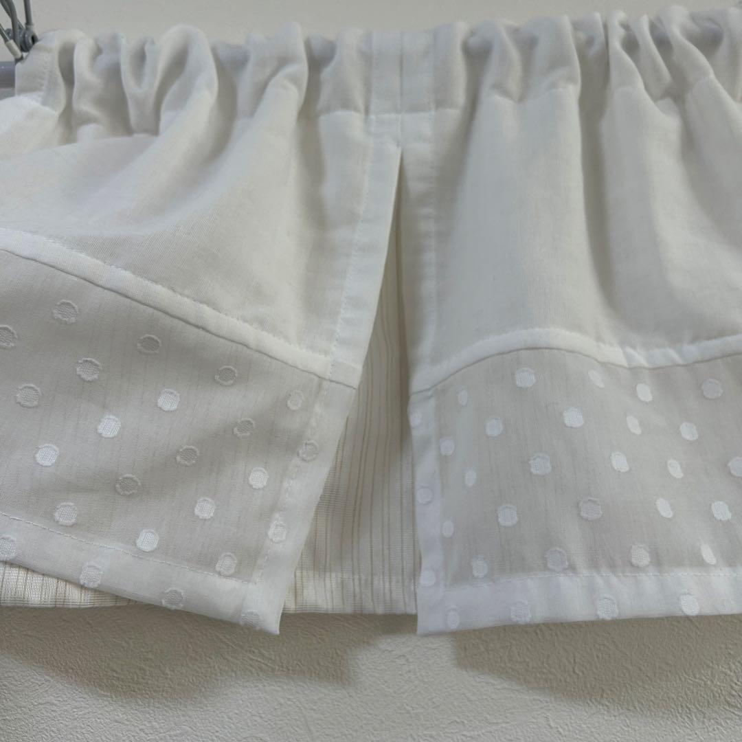 【ちい】二重カフェカーテン　5枚　オーダー品　かわいい　ダブルガーゼ　黄色