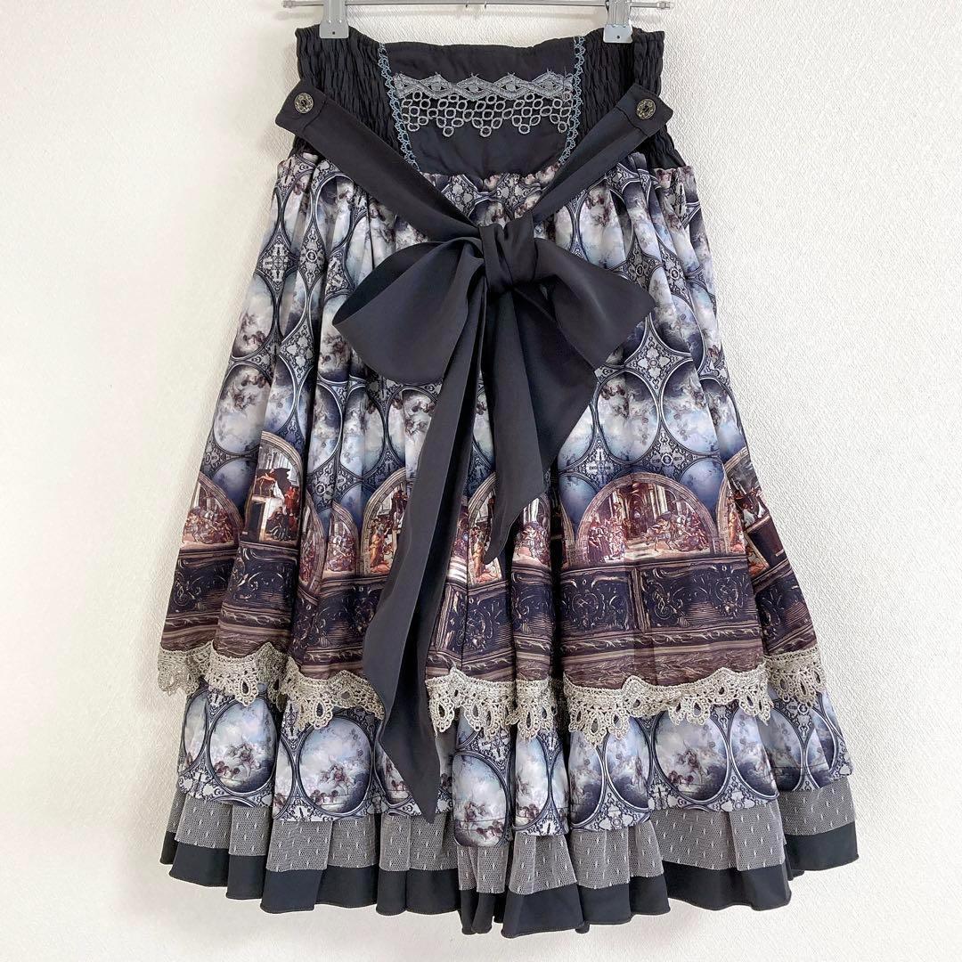 オッズオネスト　リバーシブル　天使　絵画　スカート　フリル　レース　薔薇　リボン