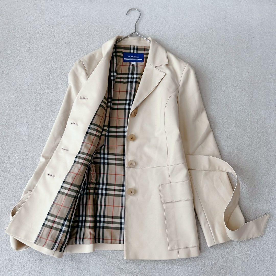 バーバリーブルーレーベル　コート　ベルト　ノバチェック　伸縮性◎ M相当