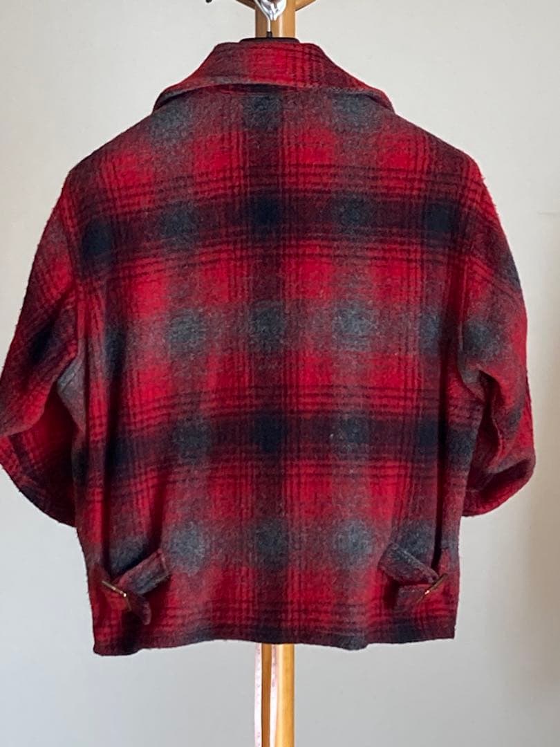melton綾織りウールオンブレ（濃淡）チェックジッパージャケット 製造USA