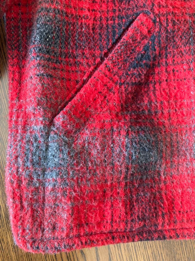 melton綾織りウールオンブレ（濃淡）チェックジッパージャケット 製造USA