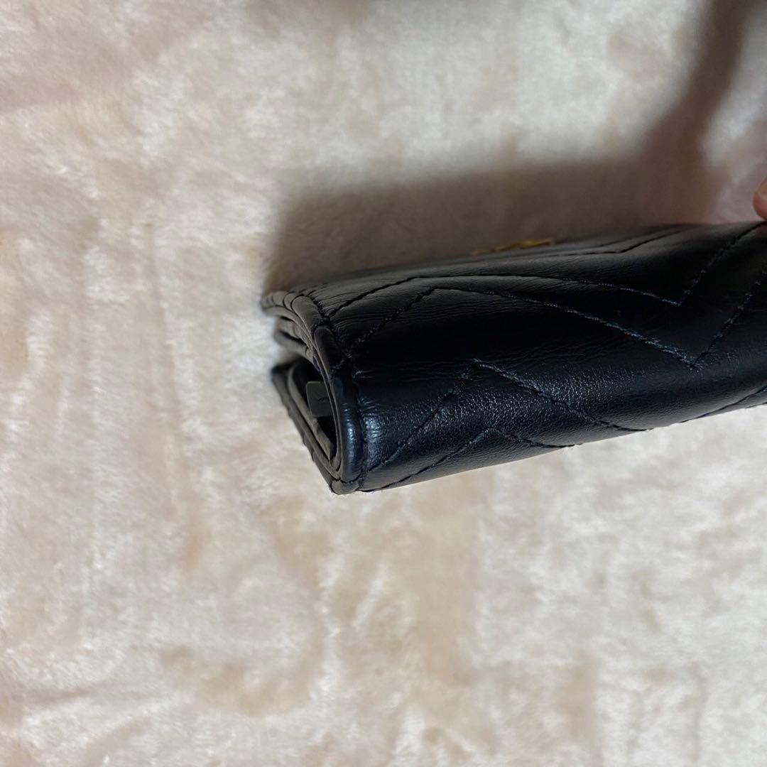 あめちゃん専用　GUCCI 二つ折り財布 キルティング マーモント GG 黒