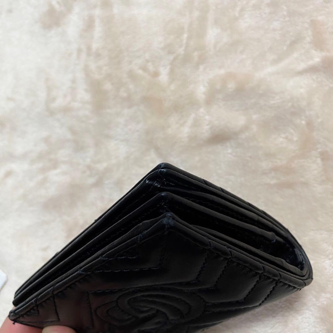 あめちゃん専用　GUCCI 二つ折り財布 キルティング マーモント GG 黒