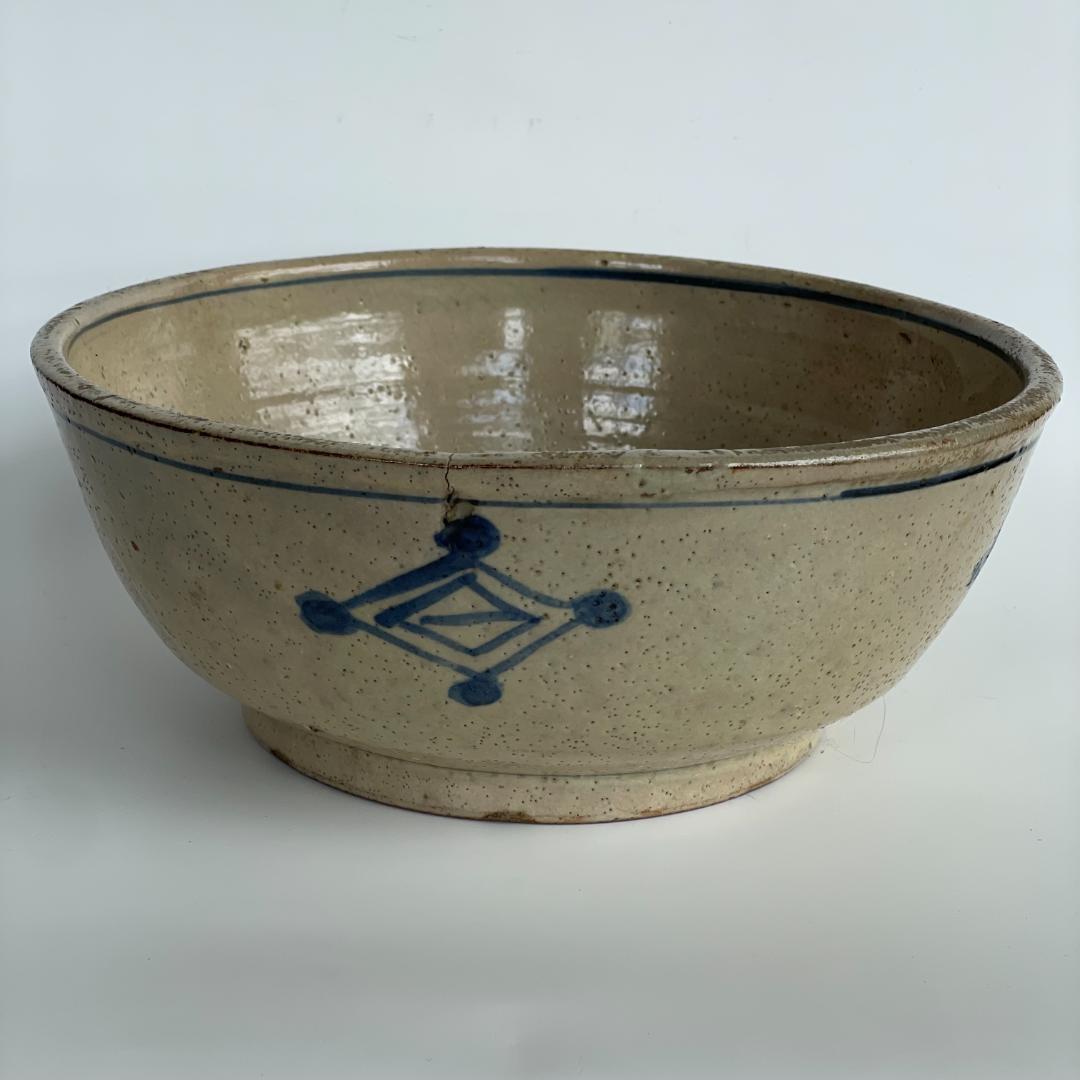 中国 古美術 明末清初 古染付 大鉢 特大 山水図 古玩 景徳鎮 骨董 美品