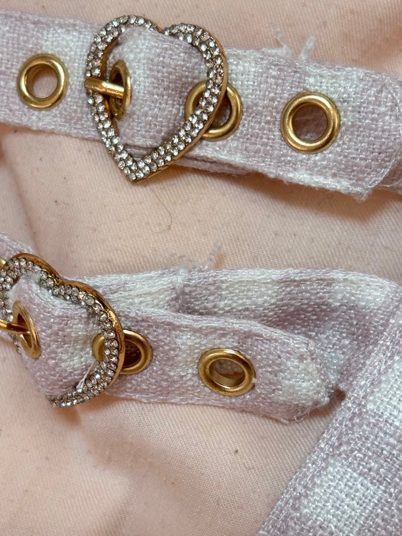 リズリサ はしごリボンギンガムティアードスカパン ピンク　（説明文見てください）