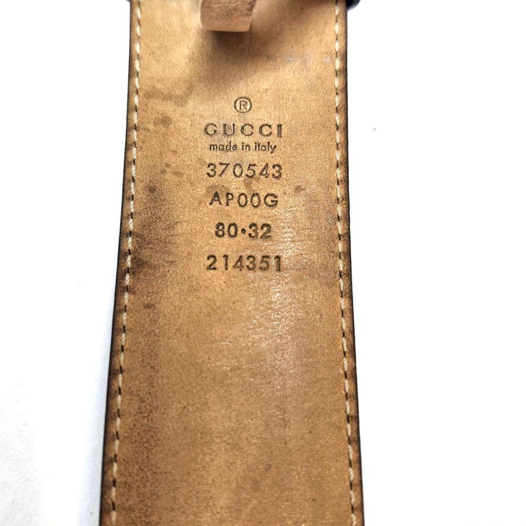 GUCCI　グッチ　 ブラック　レザー ベルト　GG