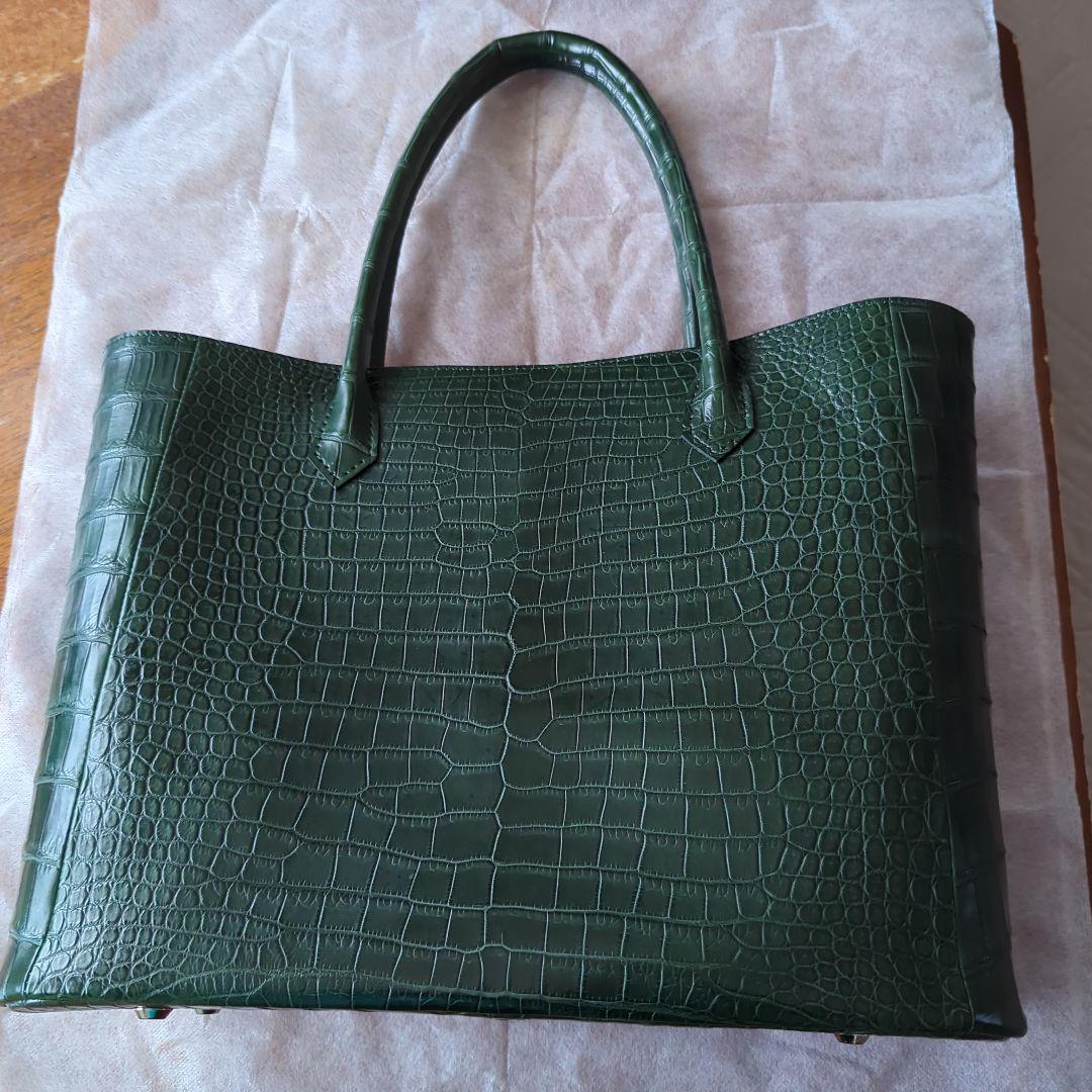 【未使用・レア】ストラスブルゴ　ポロサスクロコトートバッグ グリーン