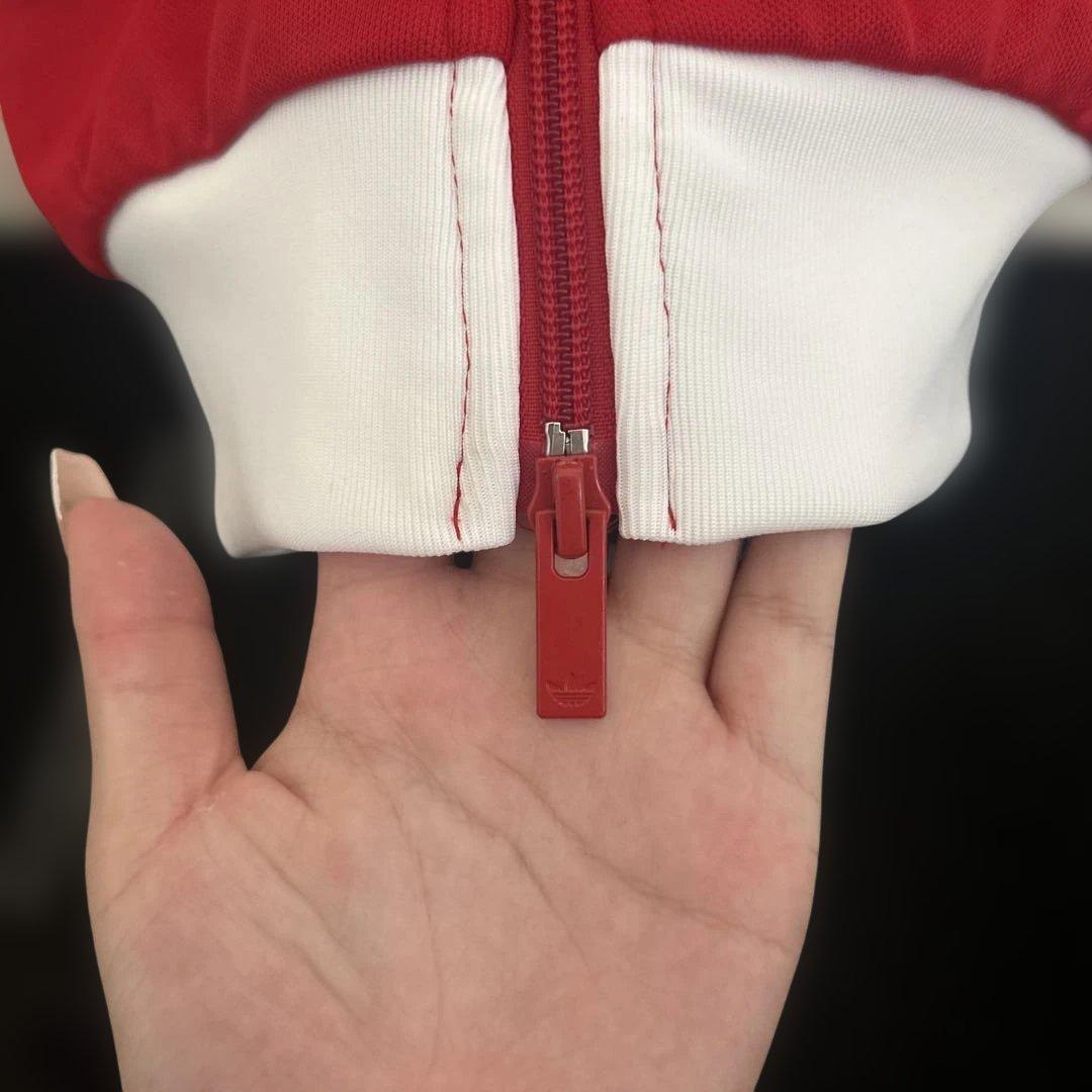 adidas レッド トラックジャケット M