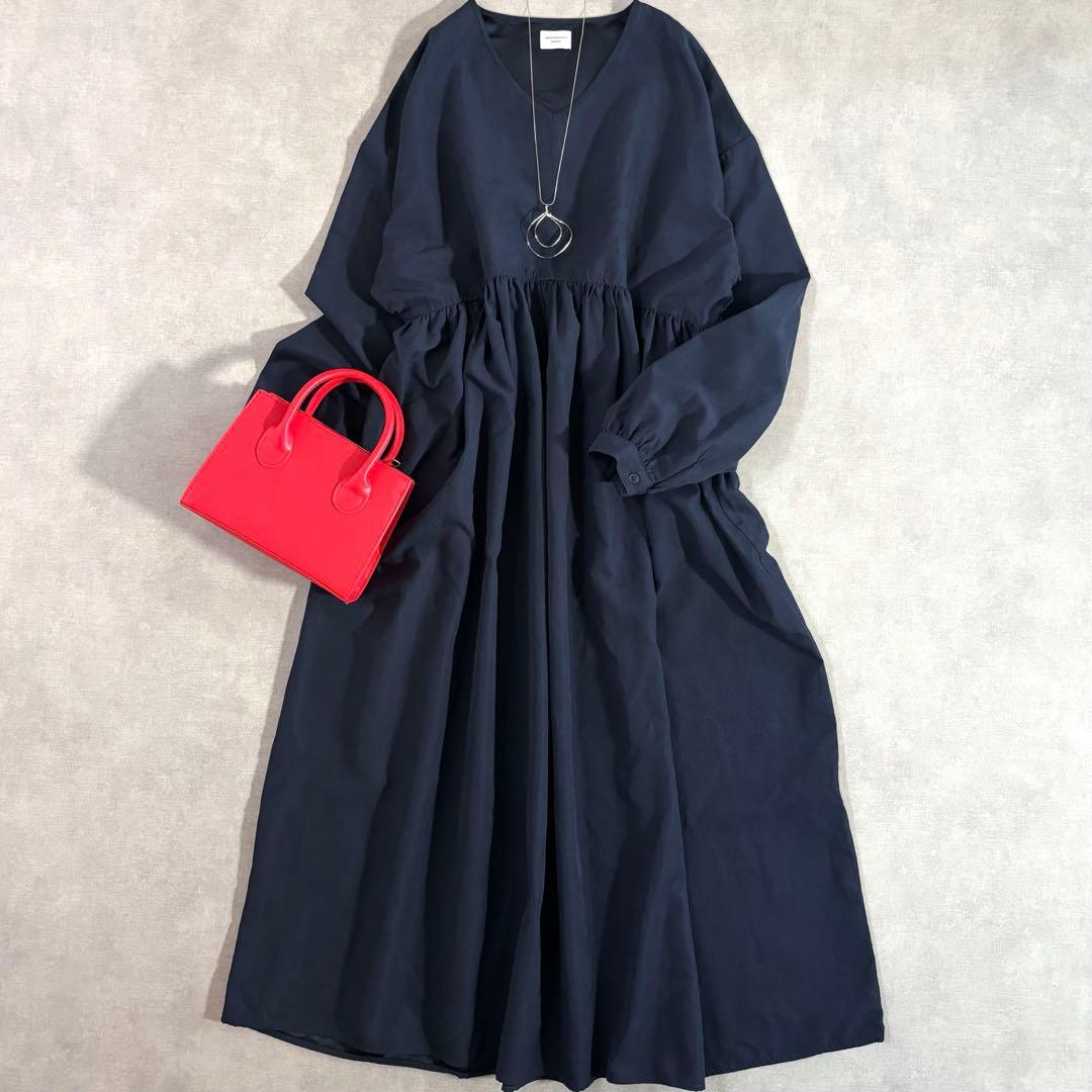 ドアーズ　Vネックギャザーワンピ/スピック&スパンロングリブプルオーバー