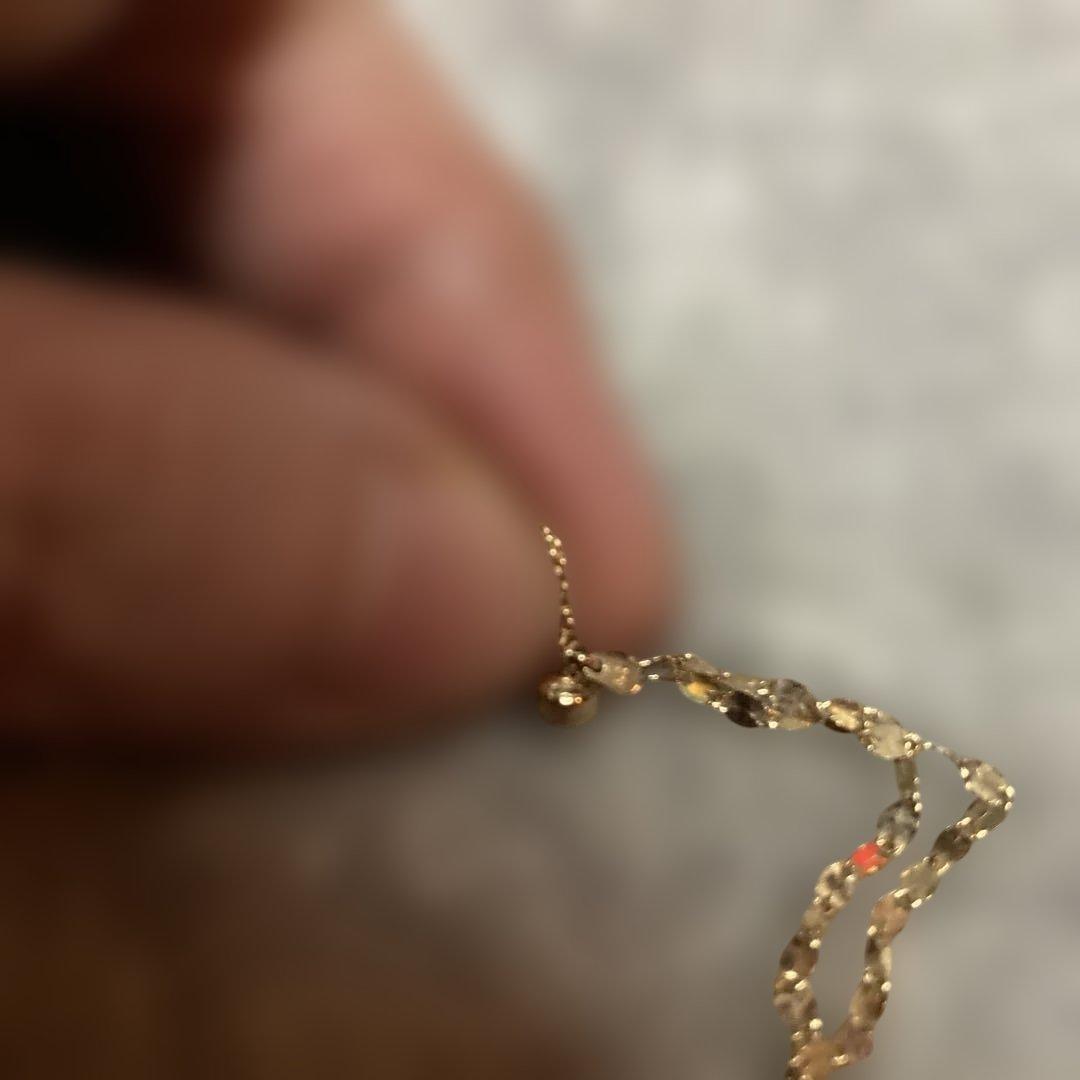 K10ゴールド ペタルチェーン二連ブレスレット