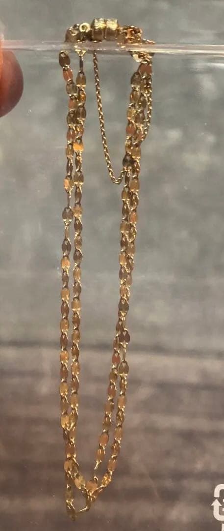 K10ゴールド ペタルチェーン二連ブレスレット
