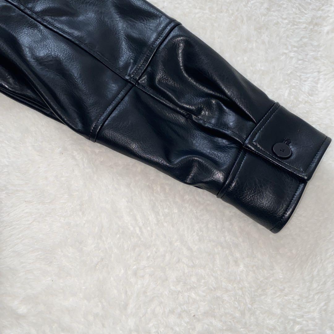 新品　ZARA フェイクレザーボンバージャケット
