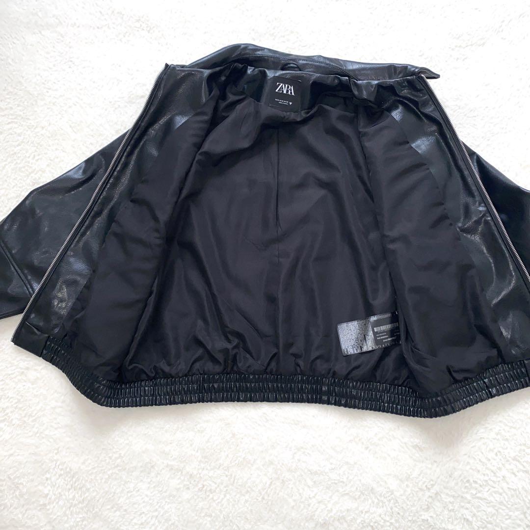 新品　ZARA フェイクレザーボンバージャケット