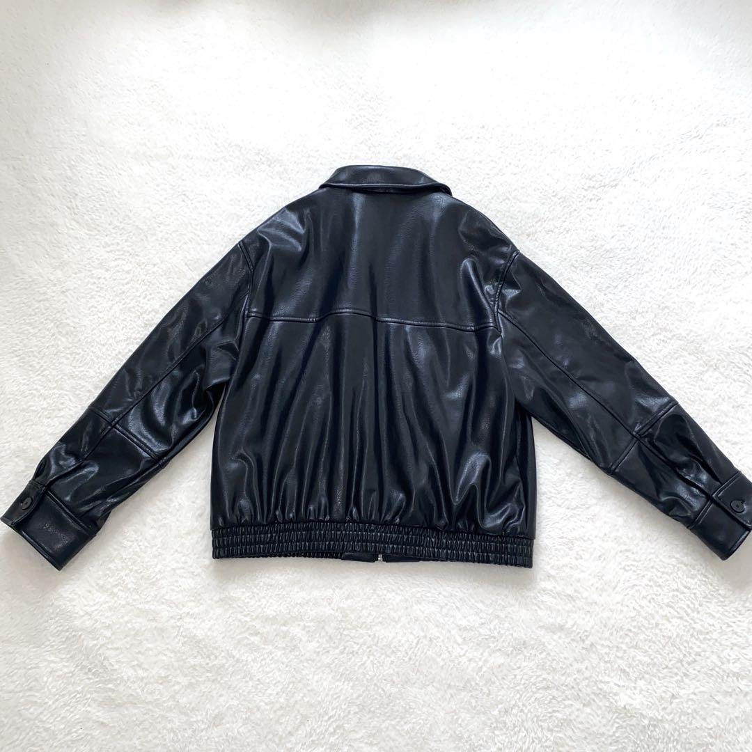 新品　ZARA フェイクレザーボンバージャケット