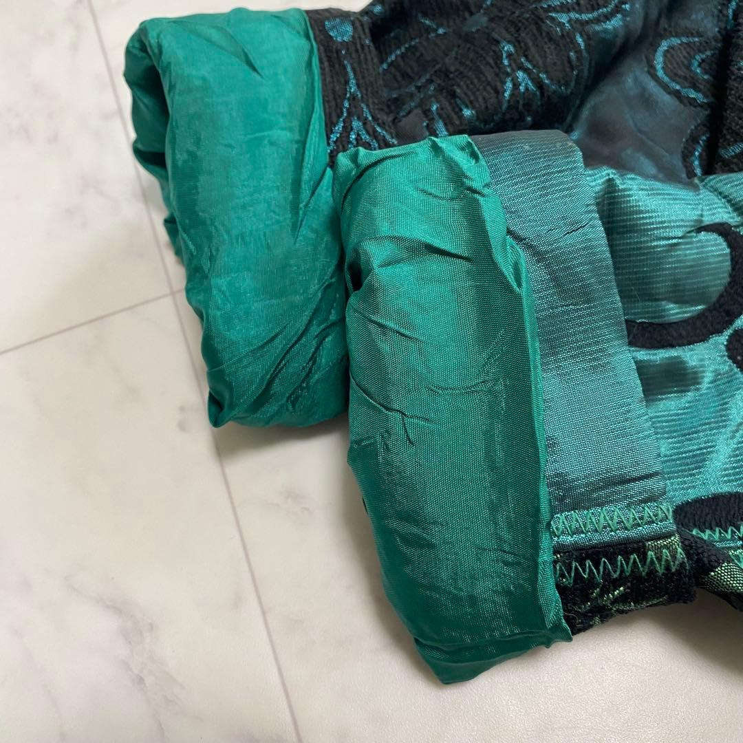 Desigual 総柄　異素材切り替え　ステンカラーコート　飾りボタン