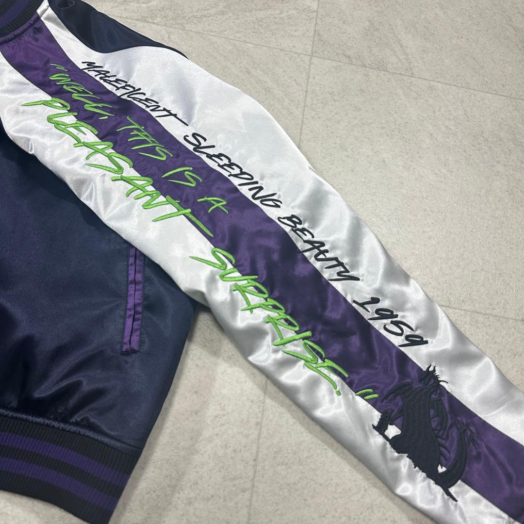 希少 未使用タグ付【ヴィランズ】ディズニー×丸眞 スカジャン 刺繍 中綿 L