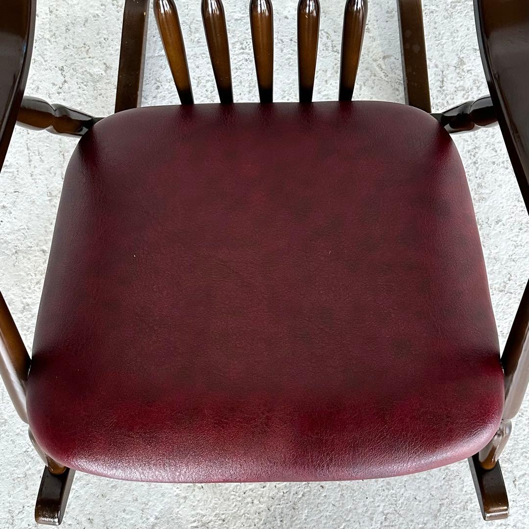 ★古家具ビンテージ★鳥取家具 木製フレーム ロッキングチェア ミッドセンチュリー