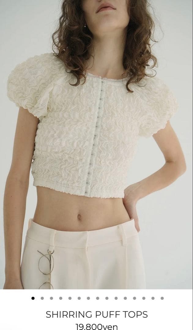 トップス CLANE SHIRRING PUFF TOPS size1