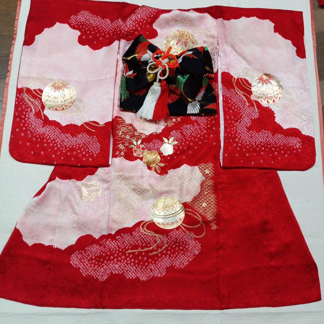 七五三、3歳用絞り着物 フルセット