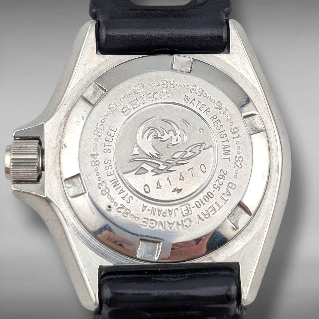 【新品電池・稼働】セイコー ダイバー ボーイズ ネイビー ねじ込み式リューズ