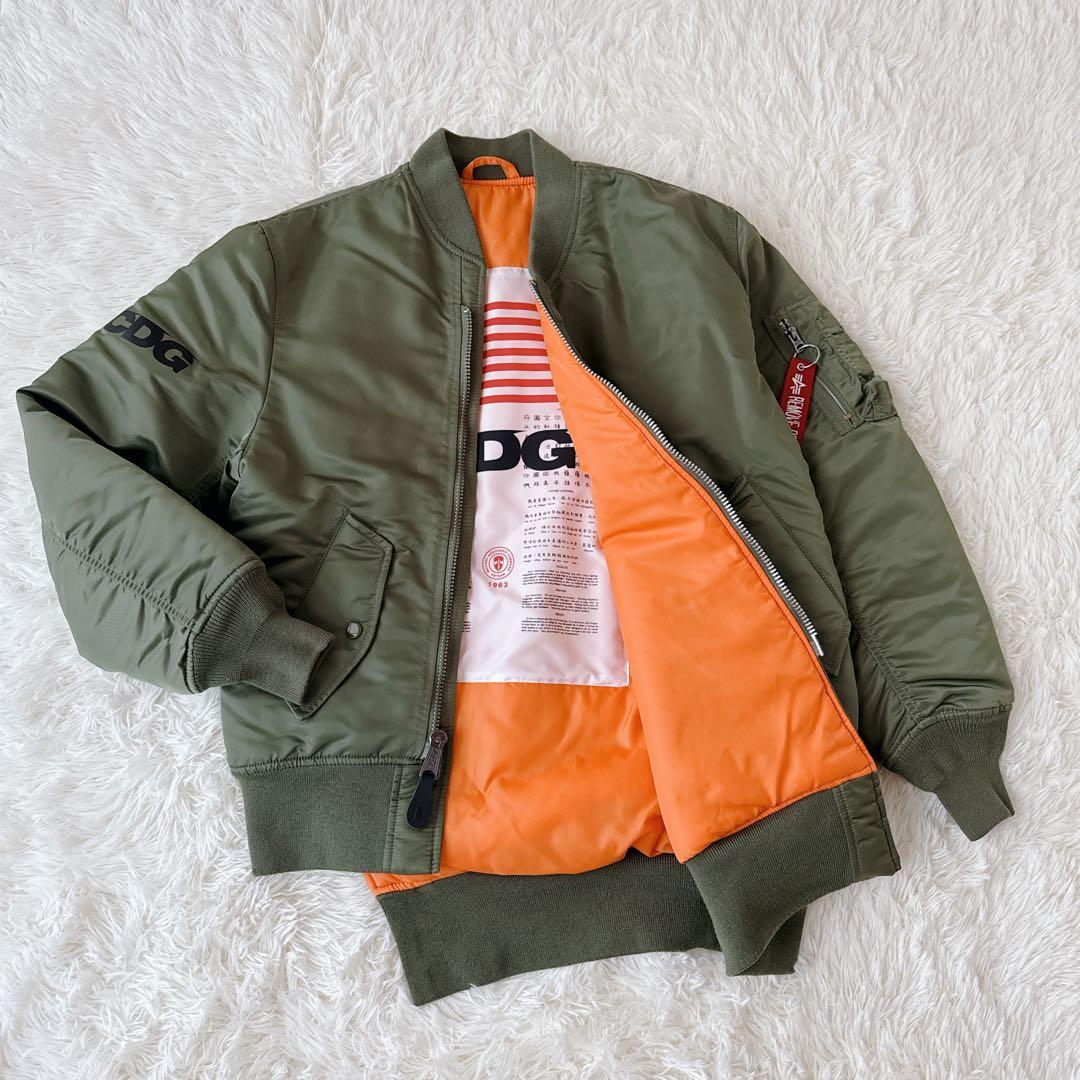 新品級 CDG×アルファインダストリーズ MA-1フライトジャケット カーキ M
