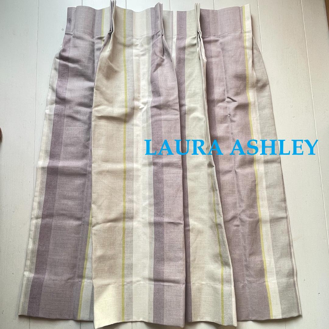 ローラアシュレイ★ストライプ 未使用カーテン 1枚 幅135×丈93㎝