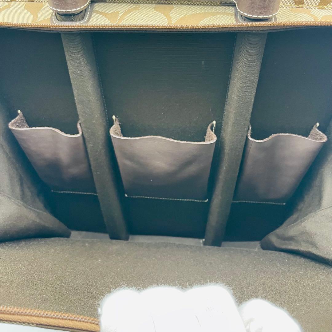 【美品】COACH コーチ　キャリーケース　ブラウン　シグネチャー　レザー