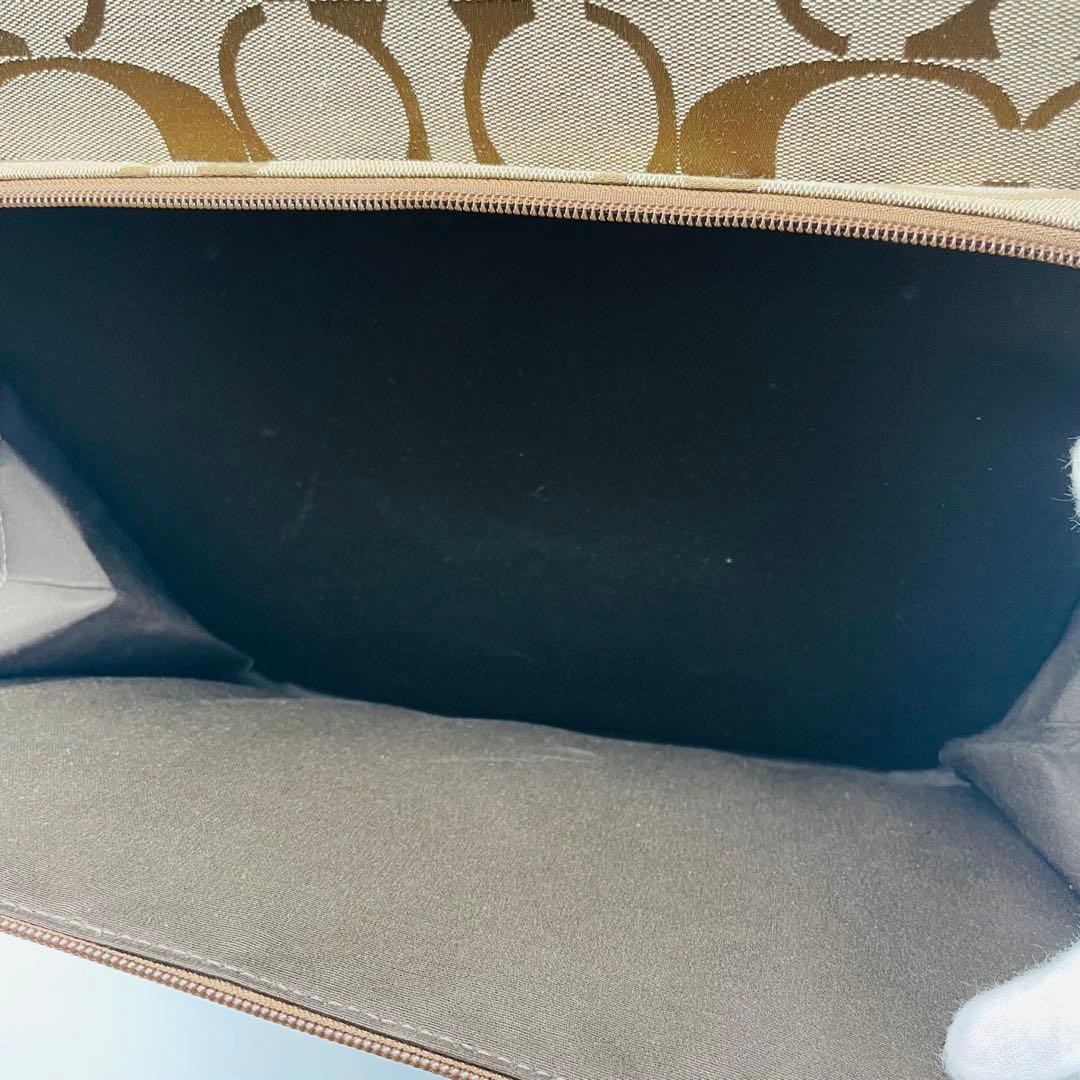 【美品】COACH コーチ　キャリーケース　ブラウン　シグネチャー　レザー