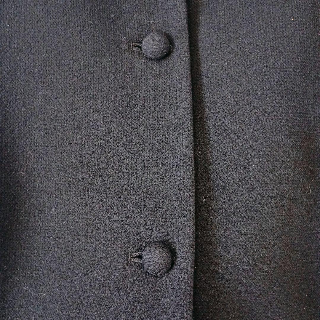 sybilla シビラ ウール100% ロングコート L 黒 赤くるみボタン