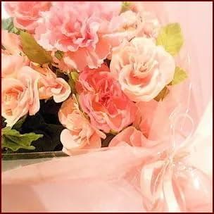 高級造花 アーティフィシャルフラワー花束 ピンク系おまかせ 贈り物
