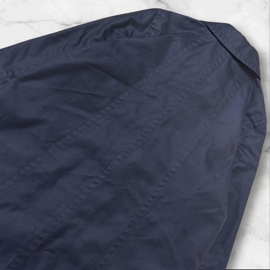 美品 Aquascutum ステンカラーコート ロゴボタン クラブチェック