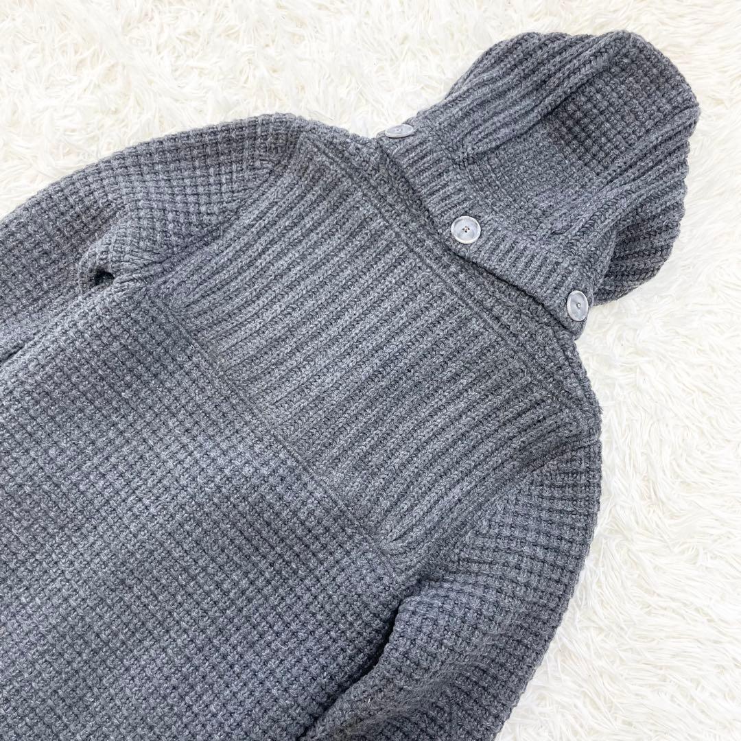 【リョウヒビ】Bark バーク ニットダッフルコート グレー 裏地