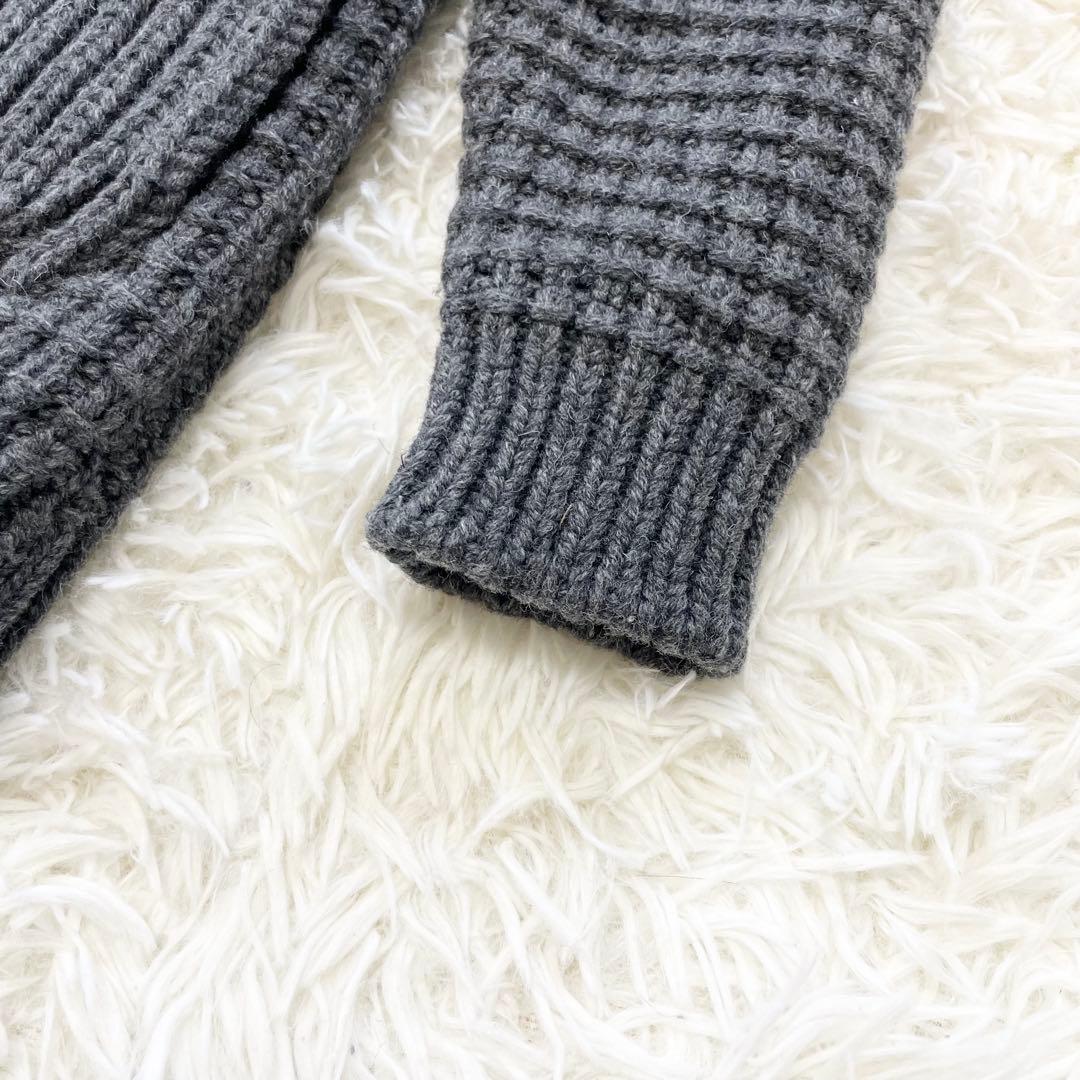 【リョウヒビ】Bark バーク ニットダッフルコート グレー 裏地