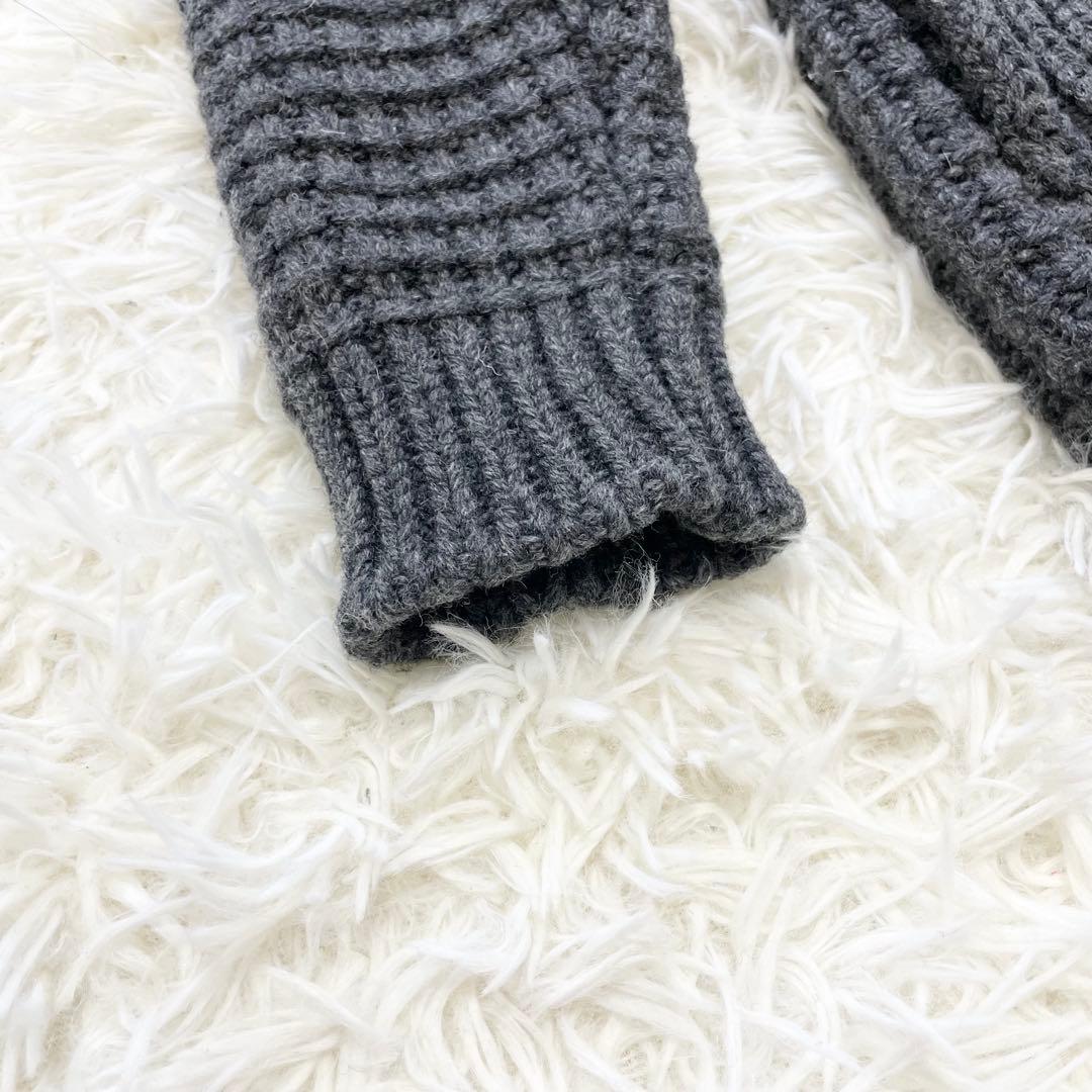 【リョウヒビ】Bark バーク ニットダッフルコート グレー 裏地